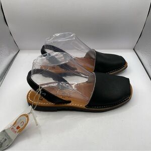 NWT Ria Menorca Open Toe Sandals Made in Spain Leather Sz37 US 6.5 Slingback